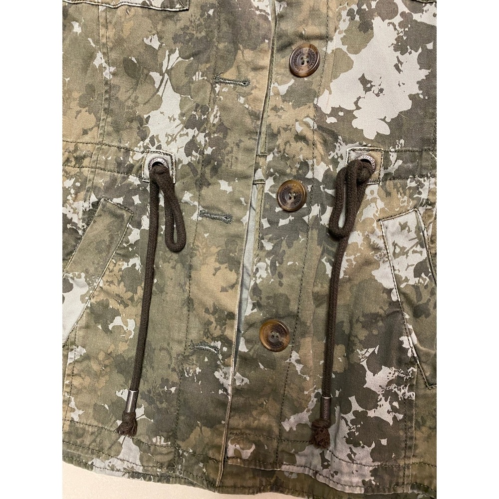 Aeropostale Womens Floral Camo Utility Field Jacket Olive Green Cotton Medium - Picture 7 of 10